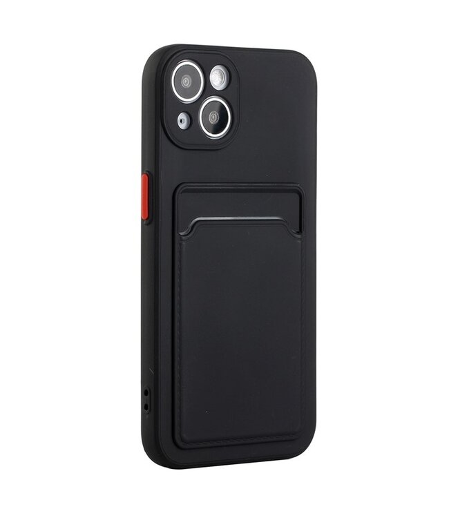 SoFetch Zwart Pasjeshouder TPU Hoesje voor de iPhone 15 Plus