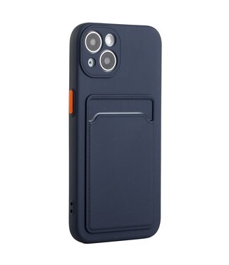 SoFetch Donkerblauw Pasjeshouder TPU Hoesje iPhone 15 Plus