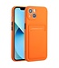 SoFetch Oranje Pasjeshouder TPU Hoesje voor de iPhone 15 Plus