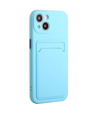 SoFetch Hemelsblauw Pasjeshouder TPU Hoesje iPhone 15 Plus