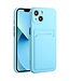 SoFetch Hemelsblauw Pasjeshouder TPU Hoesje voor de iPhone 15 Plus
