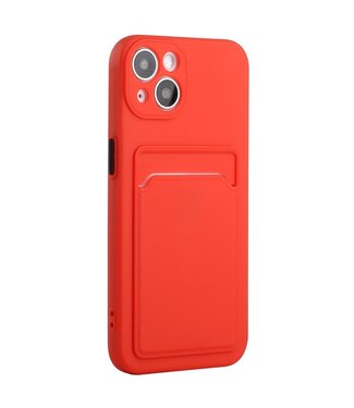 SoFetch Rood Pasjeshouder TPU Hoesje iPhone 15 Plus