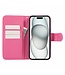 SoFetch Roze Camelia Bookcase Hoesje met Polsbandje voor de iPhone 15 Plus