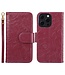 SoFetch Bordeaux Rood Camelia Bookcase Hoesje voor de iPhone 15 Plus