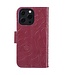 SoFetch Bordeaux Rood Camelia Bookcase Hoesje voor de iPhone 15 Plus