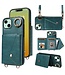 SoFetch Groen Portemonnee Litchee Hybride voor de iPhone 15 Plus