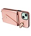 SoFetch Rosegoud Portemonnee Litchee Hybride voor de iPhone 15 Plus