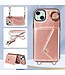 SoFetch Rosegoud Portemonnee Litchee Hybride voor de iPhone 15 Plus