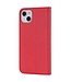 SoFetch Rood Zijde Textuur Flipcover Hoesje voor de iPhone 15 Plus