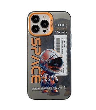 SoFetch Oranje Astronaut Hybride Hoesje iPhone 15 Plus
