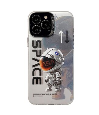SoFetch Zilver Panda Astronaut Hybride Hoesje iPhone 15 Plus