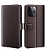 SoFetch Bruin Splitleder Bookcase Hoesje voor de iPhone 15 Pro
