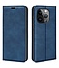 SoFetch Blauw Splitleder Bookcase Hoesje voor de iPhone 15 Pro