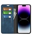 SoFetch Blauw Splitleder Bookcase Hoesje voor de iPhone 15 Pro