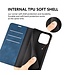 SoFetch Blauw Splitleder Bookcase Hoesje voor de iPhone 15 Pro