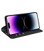 SoFetch Zwart Splitleder Bookcase Hoesje voor de iPhone 15 Pro