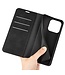 SoFetch Zwart Splitleder Bookcase Hoesje voor de iPhone 15 Pro