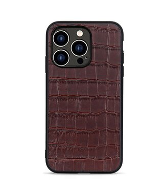 SoFetch Bruin Krokodillen Faux Leder Hoesje iPhone 15 Pro