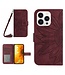 SoFetch Bordeaux Rood Zonnebloem Bookcase Hoesje voor de iPhone 15 Pro