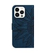 SoFetch Donkerblauw Zonnebloem Bookcase Hoesje voor de iPhone 15 Pro