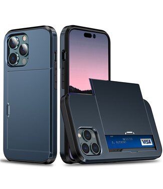 SoFetch Blauw Pasjeshouder Hybride Hoesje iPhone 15 Pro