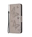 SoFetch Grijs Vlinders Bookcase Hoesje voor de iPhone 15 Pro