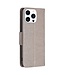 SoFetch Grijs Vlinders Bookcase Hoesje voor de iPhone 15 Pro