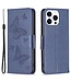 SoFetch Blauw Vlinders Bookcase Hoesje voor de iPhone 15 Pro