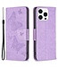 SoFetch Paars Vlinders Bookcase Hoesje voor de iPhone 15 Pro