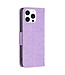SoFetch Paars Vlinders Bookcase Hoesje voor de iPhone 15 Pro