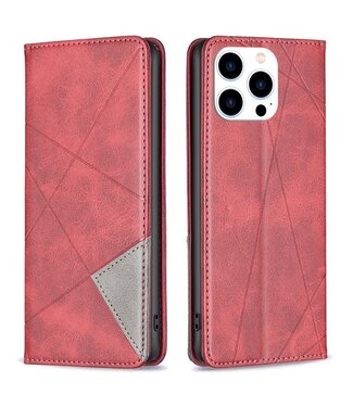 SoFetch Rood Modern Bookcase Hoesje iPhone 15 Pro