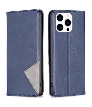 SoFetch Blauw Modern Bookcase Hoesje iPhone 15 Pro