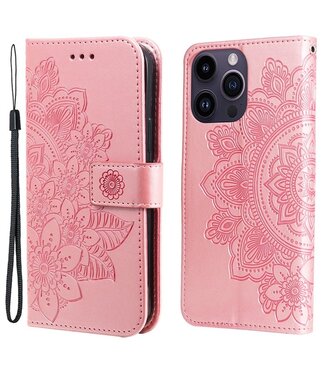 SoFetch Roze Mandala Bookcase Hoesje iPhone 15 Pro