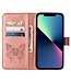 YB Roze Vlinder Bookcase Hoesje voor de iPhone 15 Pro