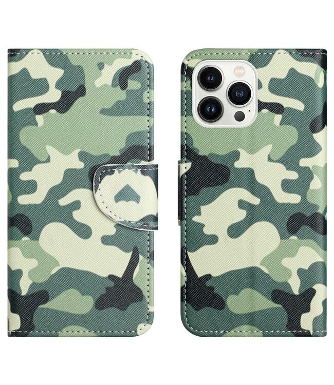 SoFetch  Leger Bookcase Hoesje voor de iPhone 15 Pro