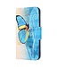 SoFetch  Blauw Vlinder Bookcase Hoesje voor de iPhone 15 Pro