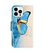 SoFetch  Blauw Vlinder Bookcase Hoesje voor de iPhone 15 Pro