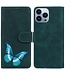 SoFetch Groen Vlinder Bookcase Hoesje voor de iPhone 15 Pro