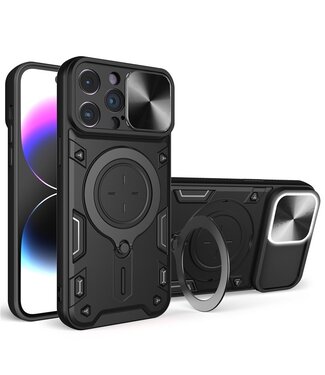 SoFetch Zwart Kickstand TPU Hoesje iPhone 15 Pro