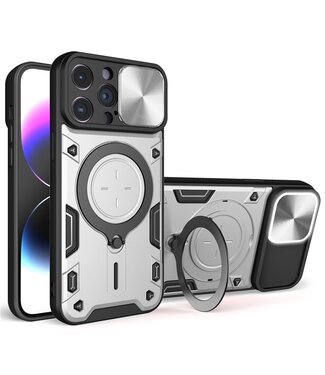 SoFetch Zilver Kickstand TPU Hoesje iPhone 15 Pro