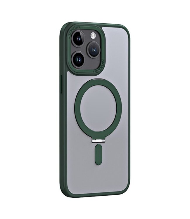 SoFetch Midnight Groen Ringhouder Hybride Hoesje voor de iPhone 15 Pro