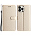 SoFetch Goud Zijde Bookcase Hoesje met Koord voor de iPhone 15 Pro