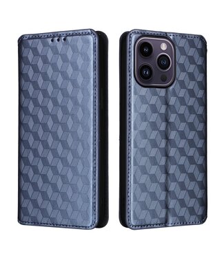 SoFetch Blauw Modern Bookcase Hoesje iPhone 15 Pro