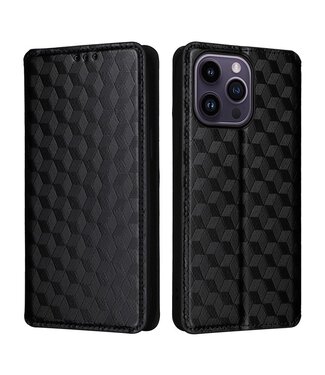 SoFetch Zwart Modern Bookcase Hoesje iPhone 15 Pro