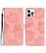 SoFetch Roze Bloemen Bookcase Hoesje voor de iPhone 15 Pro