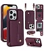 SoFetch Bordeaux Rood Pasjeshouder Wallet Hoesje met Koord voor de iPhone 15 Pro