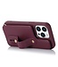 SoFetch Bordeaux Rood Pasjeshouder Wallet Hoesje met Koord voor de iPhone 15 Pro