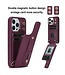 SoFetch Bordeaux Rood Pasjeshouder Wallet Hoesje met Koord voor de iPhone 15 Pro
