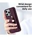 SoFetch Bordeaux Rood Pasjeshouder Wallet Hoesje met Koord voor de iPhone 15 Pro