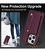 SoFetch Bordeaux Rood Pasjeshouder Wallet Hoesje met Koord voor de iPhone 15 Pro